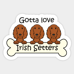 Gotta Love Irish Setters Sticker